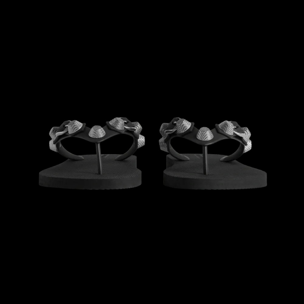 Balenciaga Cagole Thong Sandal In Black - HypeFly India View 2
