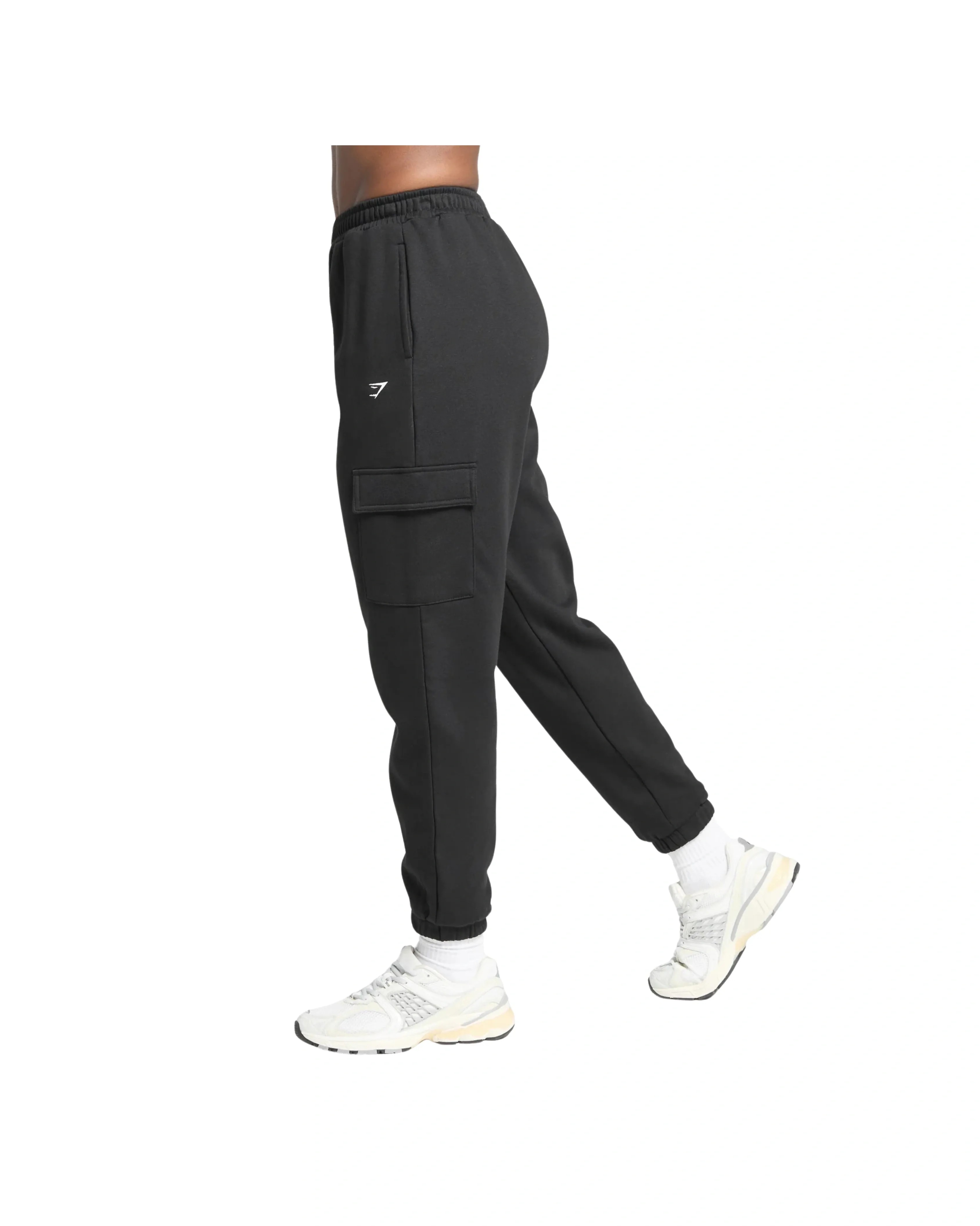 Gymshark Fleece Cargo Joggers Black - HypeFly India View 3