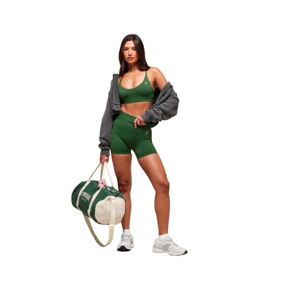 Gymshark Everyday Seamless Racerback Sports Bra - Light Support Athletic Green - HypeFly India View 5