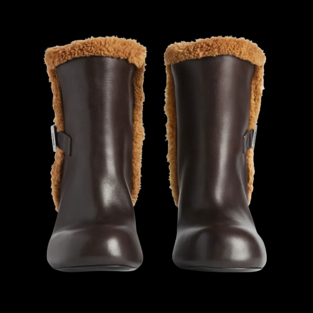 Balenciaga Fargo Bootie In Dark Brown - HypeFly India View 2