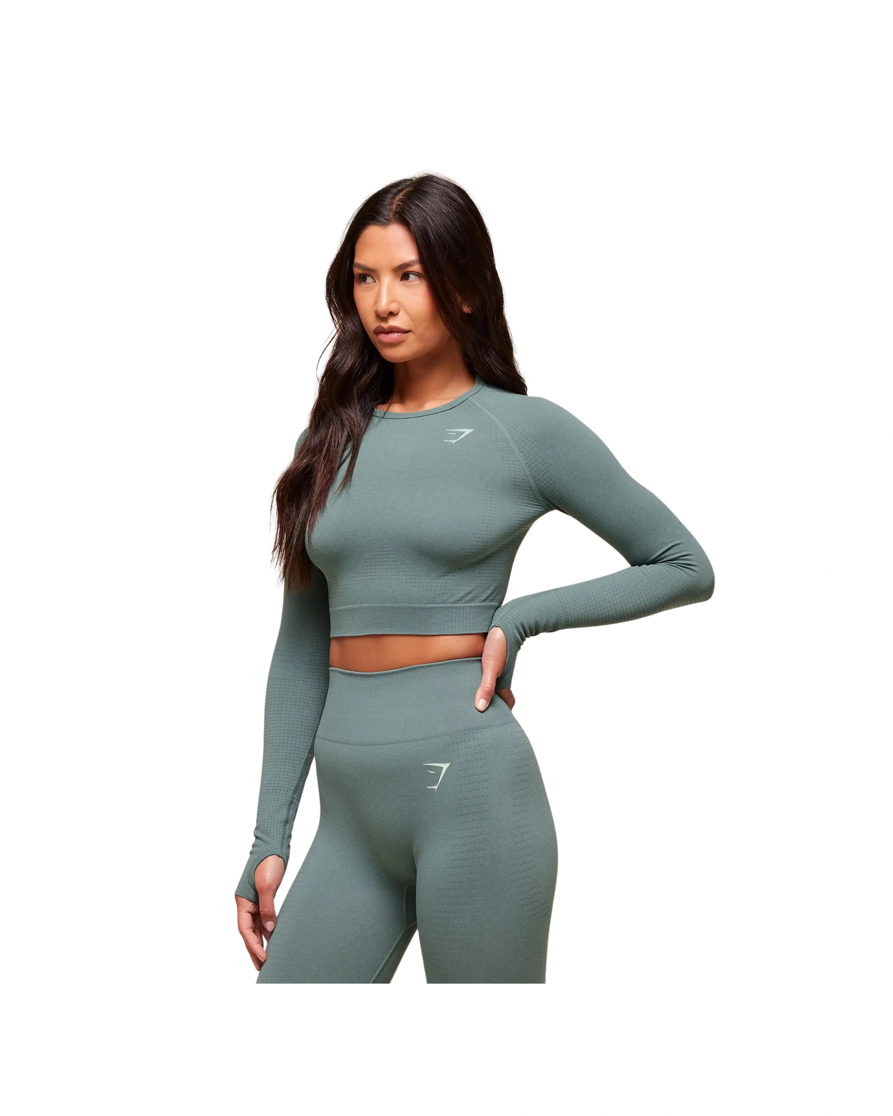 Gymshark Vital Crop Top Celeste Blue Marl - HypeFly India View 3