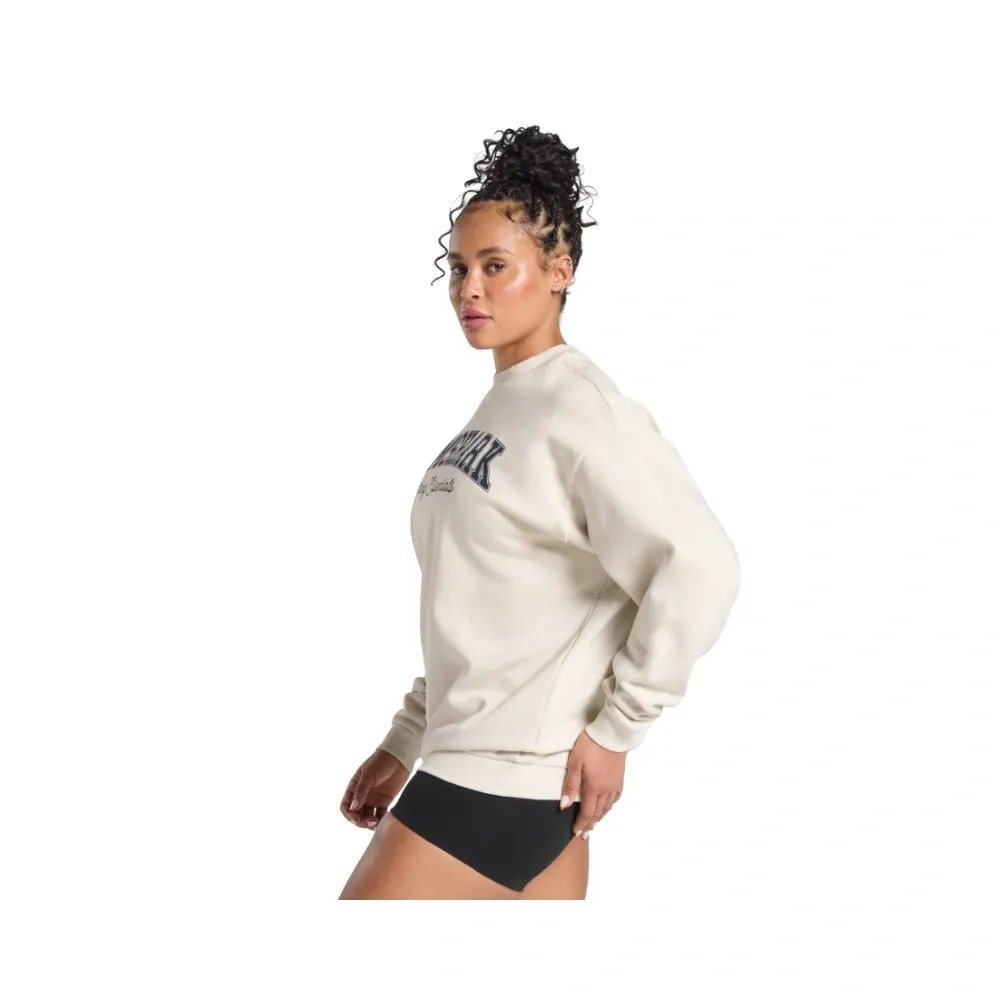 Gymshark Lifting Essentials Graphic Brushed Oversized Sweatshirt Oat White - HypeFly India View 4