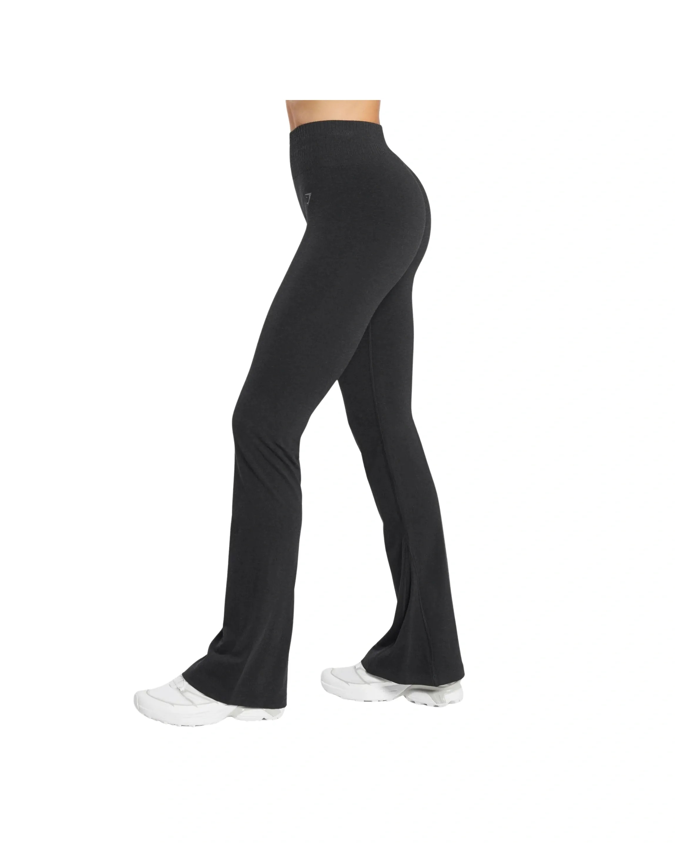 Gymshark Luxe Seamless Flare Leggings Coal Marl - HypeFly India View 3