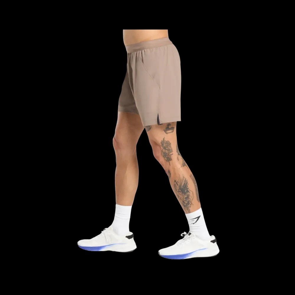 Gymshark Hybrid 6" Shorts Slim Fit Lifestyle Brown - HypeFly India View 3