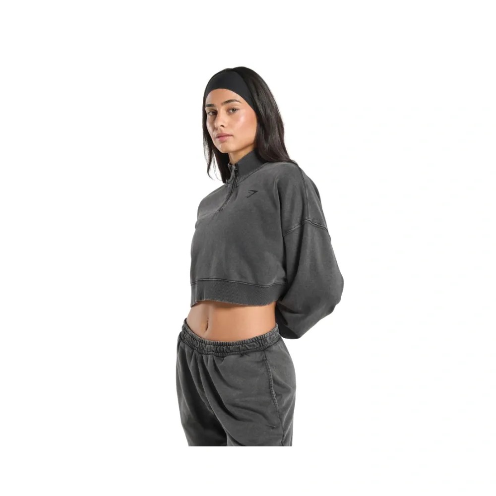 Gymshark Whitney 1/4 Zip Black - HypeFly India View 6