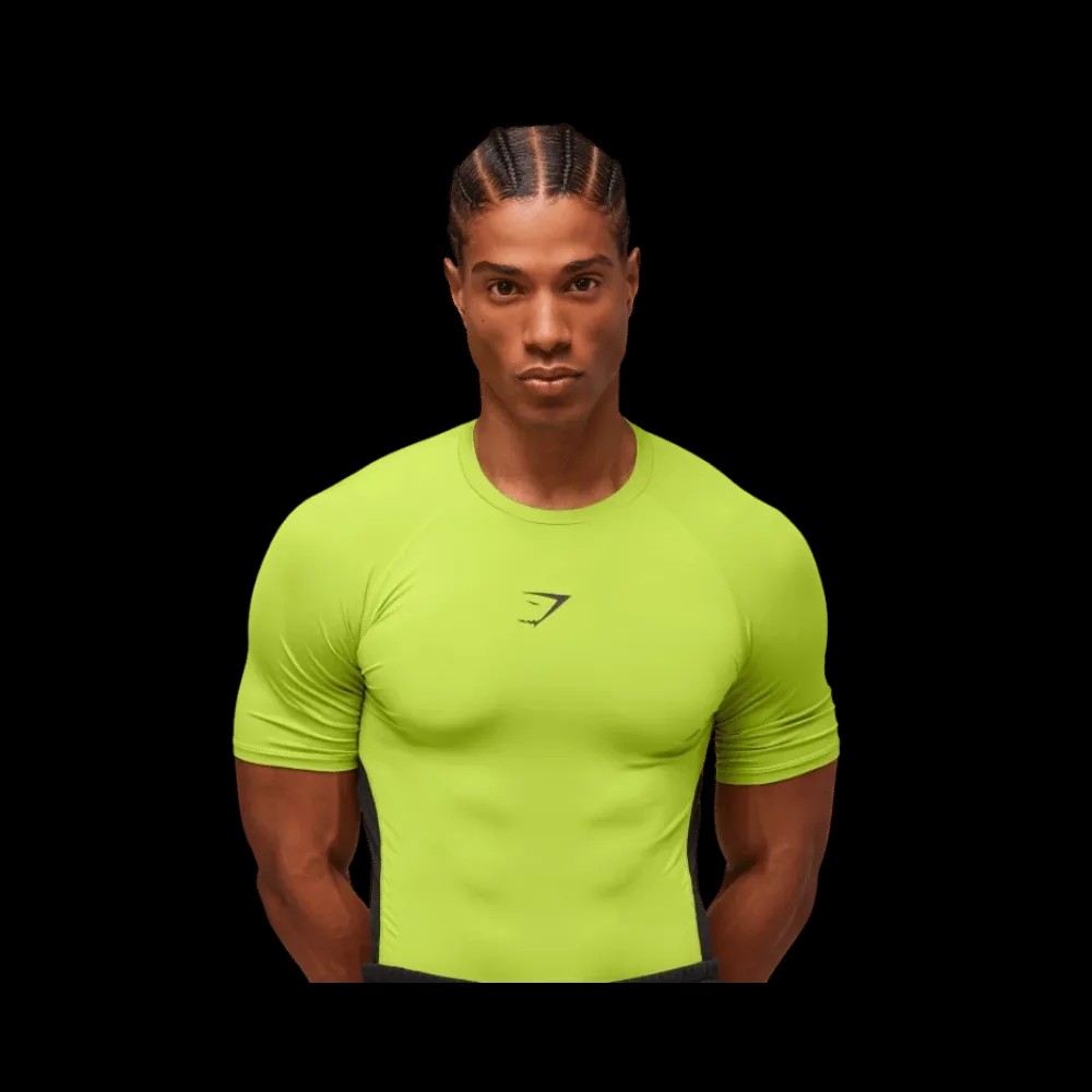 Gymshark Element Baselayer T-Shirt Zest Green/Black - HypeFly India View 3