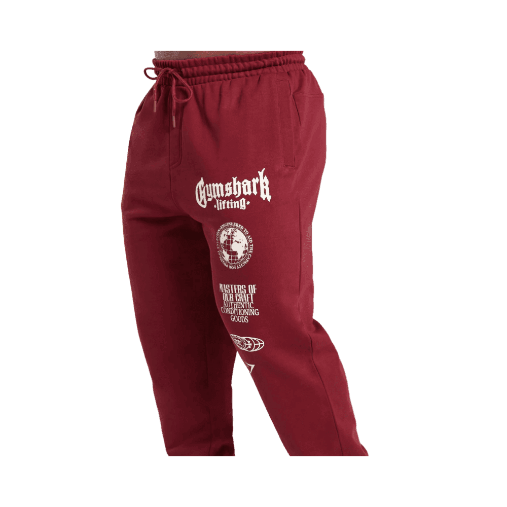 Gymshark Global Lifting Oversized Essential Joggers Sets Red - HypeFly India View 3