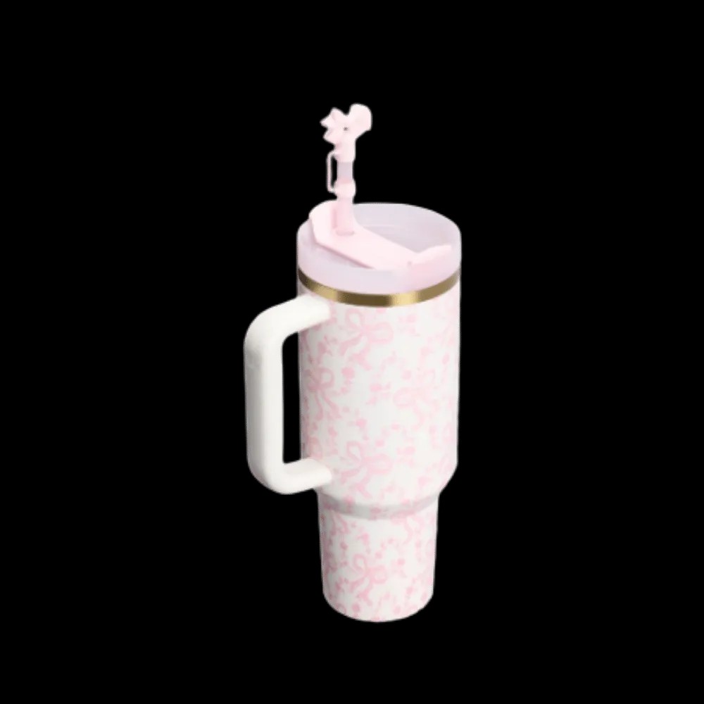 Stanley Stanley 1913 x LoveShackFancy Holiday Quencher H2.0 FlowState Tumbler (40OZ) Coquette Bow Chantilly - HypeFly India View 2