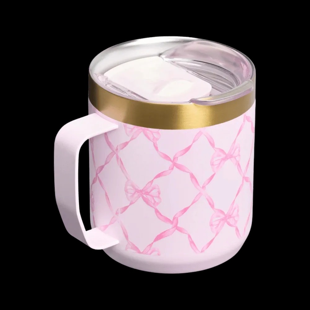 Stanley 1913 X Loveshackfancy Holiday Everyday Camp Mug Set Baby Bow Pink Peppermint 12 OZ - HypeFly India View 2