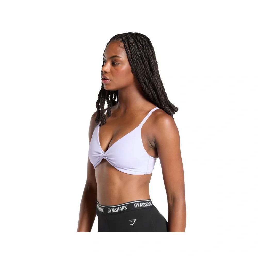 Gymshark Twist Front Bralette - Light Support Fresh Lilac - HypeFly India View 4