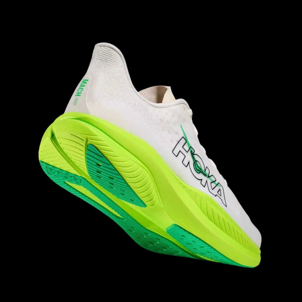 Hoka Mach 6 White/Neon Lime - HypeFly India View 3