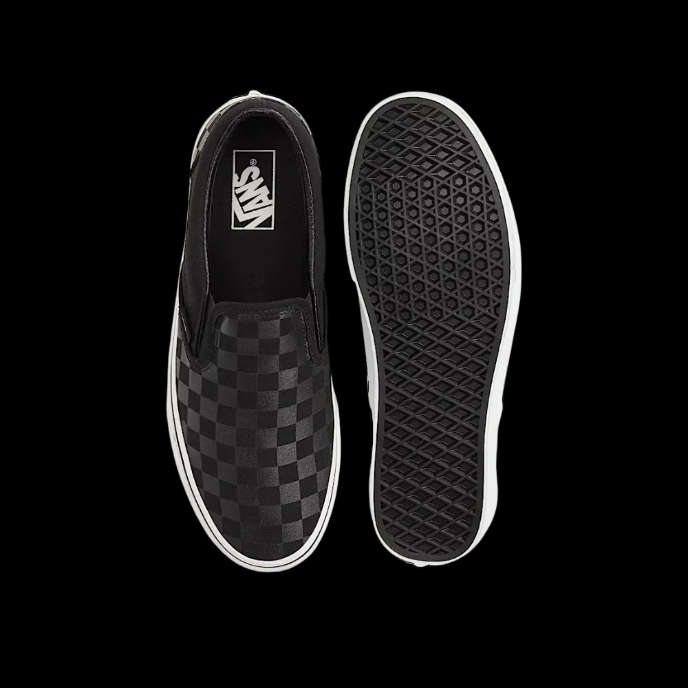 Vans Classic Slip-On Checkerboard Shoe Black - HypeFly India View 4