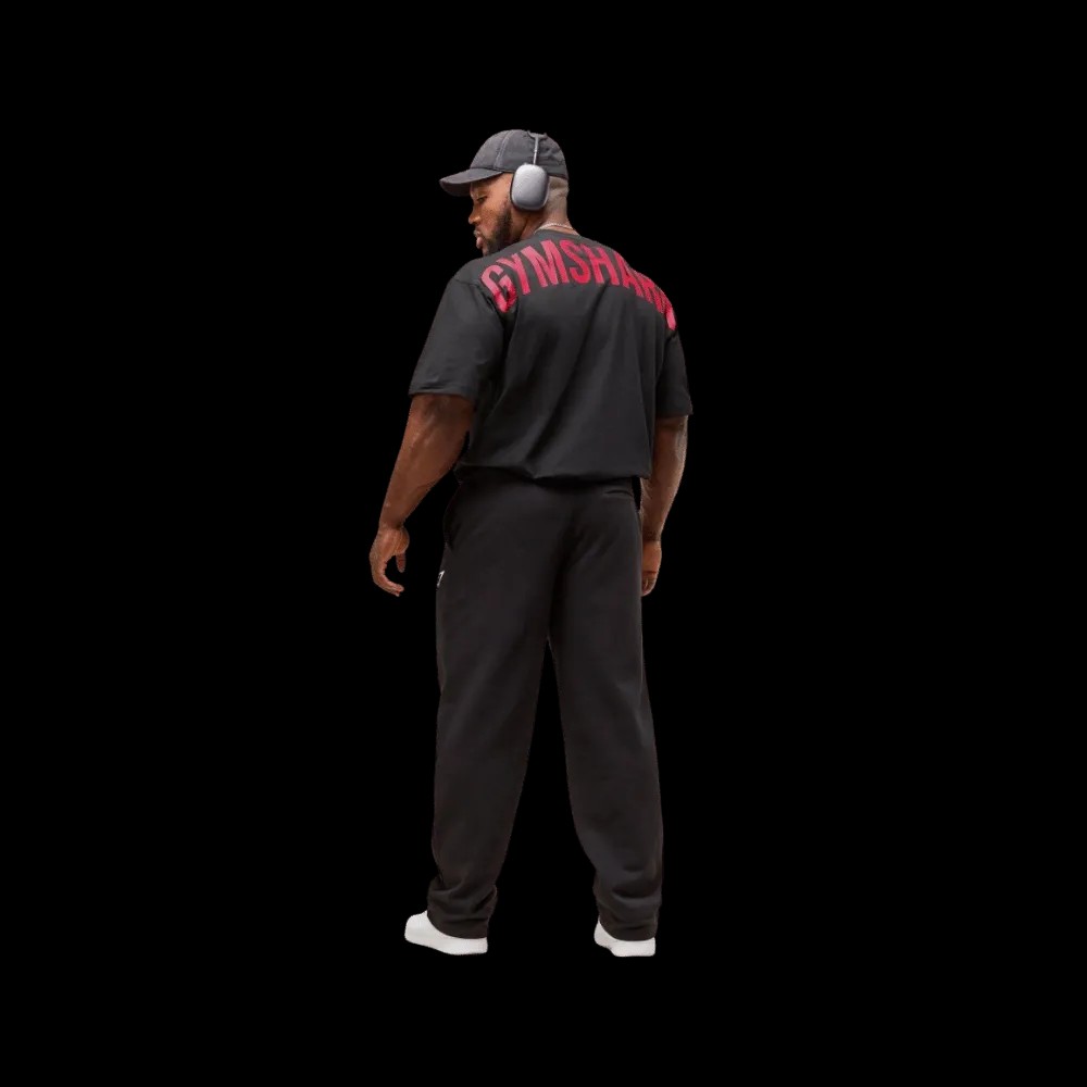 Gymshark Power T-Shirt Oversized Fit Black/Conditioning Red - HypeFly India View 2