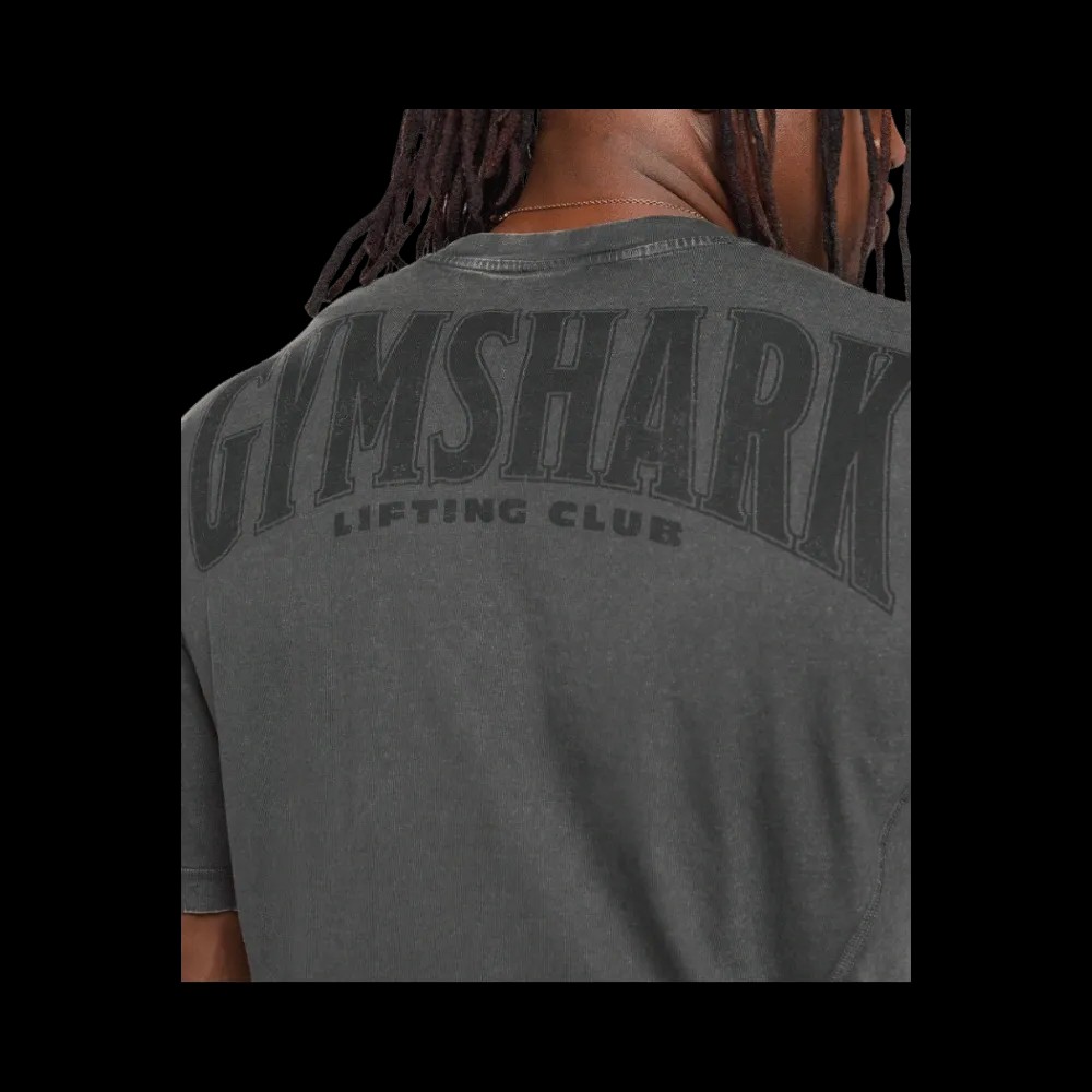 Gymshark Heritage Washed T-Shirt Oversized Fit Onyx Grey - HypeFly India View 5