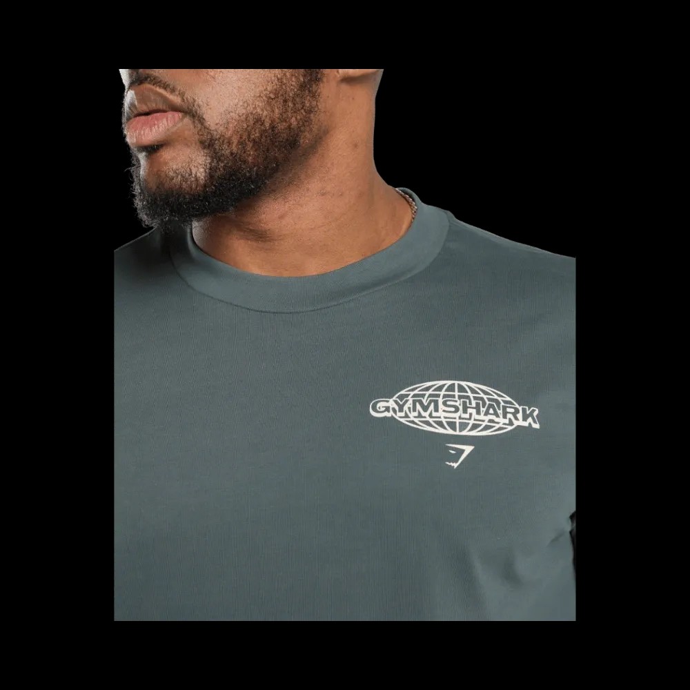 Gymshark Worldwide T-Shirt Oversized Fit Strong Grey - HypeFly India View 5