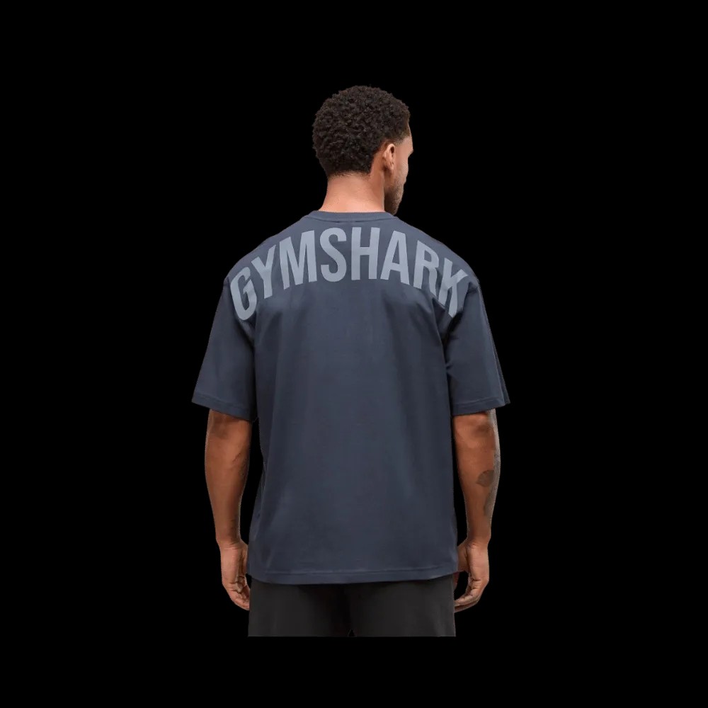 Gymshark Power T-Shirt Oversized Fit Heavy Blue - HypeFly India View 1
