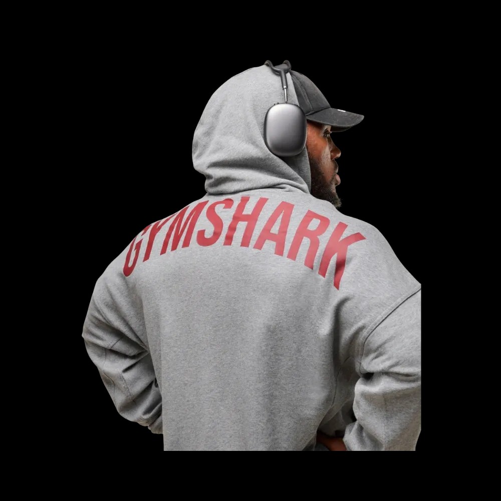 Gymshark Power Zip Up Hoodie Oversized Fit Charcoal Core Marl - HypeFly India View 3