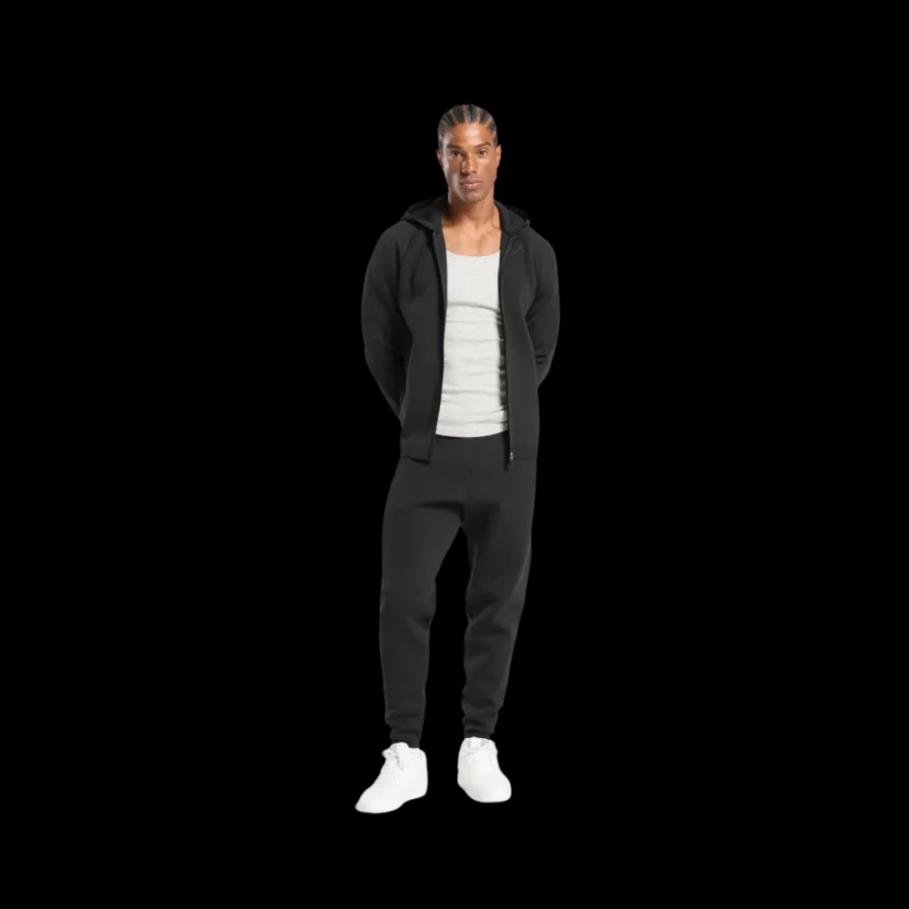 Gymshark Flat Knit Zip Up Hoodie Slim Fit Black - HypeFly India View 2
