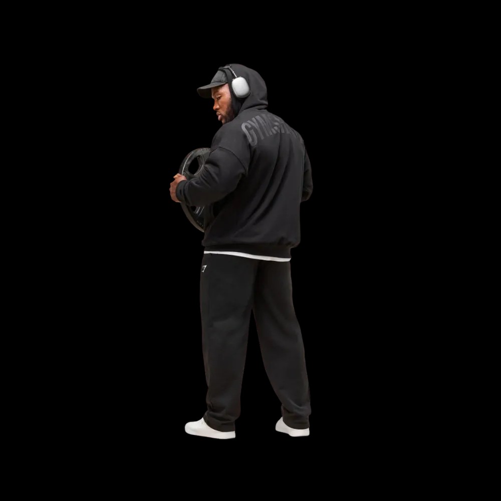 Gymshark Power Hoodie Oversized Fit Black - HypeFly India View 3