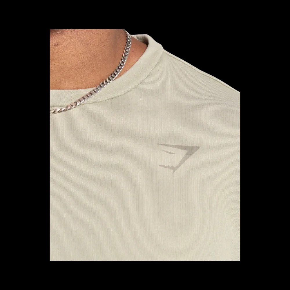 Gymshark Power Washed Crew Oversized Fit Ecru Brown - HypeFly India View 4
