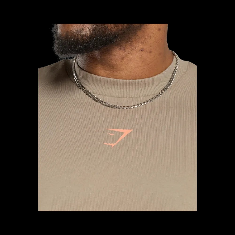 Gymshark Trophy Graphic Crew Oversized Fit Cement Brown - HypeFly India View 5