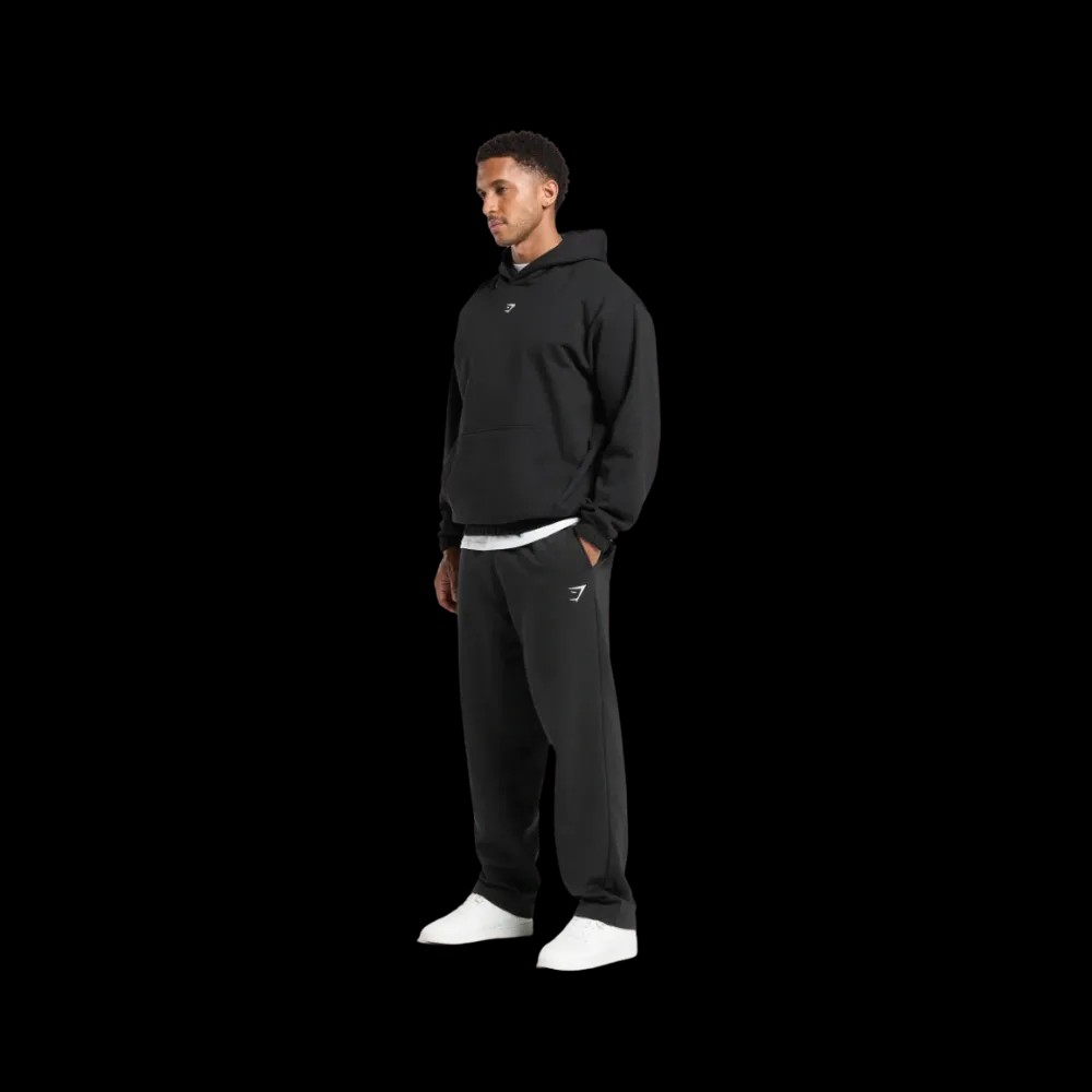 Gymshark Rest Day Essentials Hoodie Oversized Fit Black - HypeFly India View 5