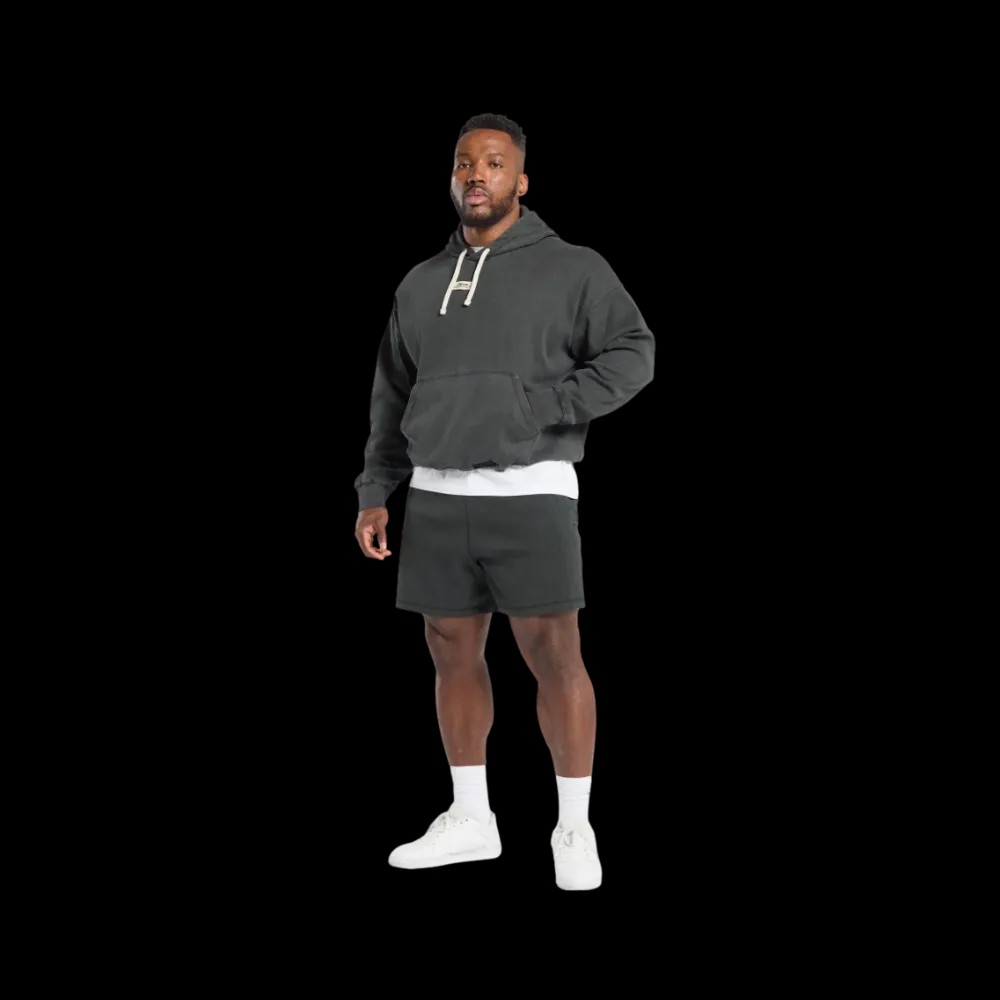 Gymshark Heavyweight Rib Hoodie Oversized Fit Asphalt Grey - HypeFly India View 2
