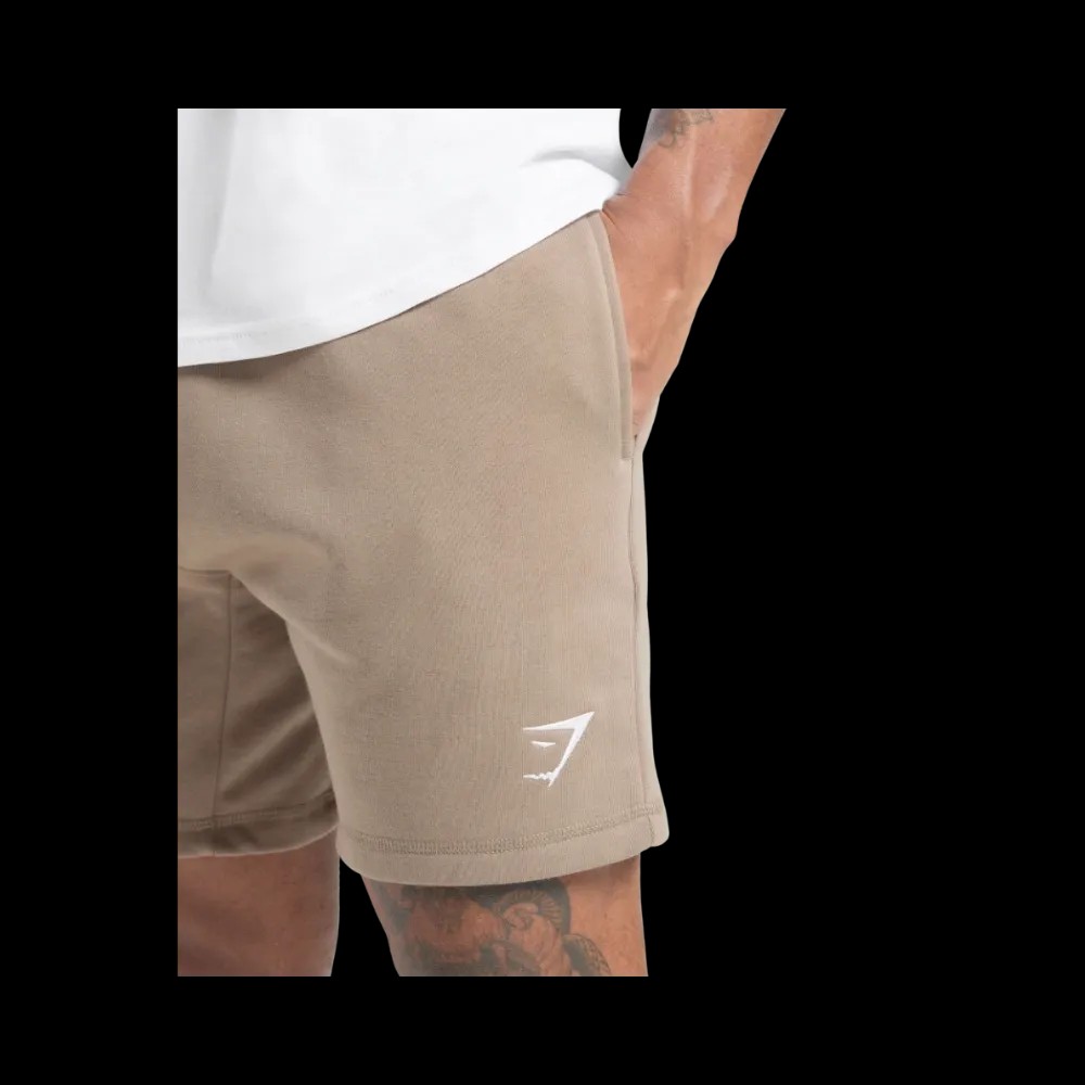 Gymshark Crest 7" Shorts Slim Fit Lifestyle Brown - HypeFly India View 5