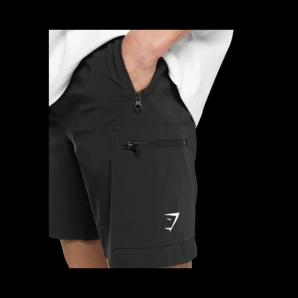 Gymshark Rest Day 6" Cargo Shorts Slim Fit Black - HypeFly India View 5