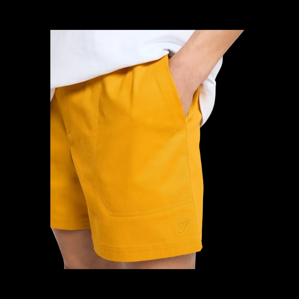 Gymshark Rest Day Woven Shorts Regular Fit Burnt Yellow - HypeFly India View 5