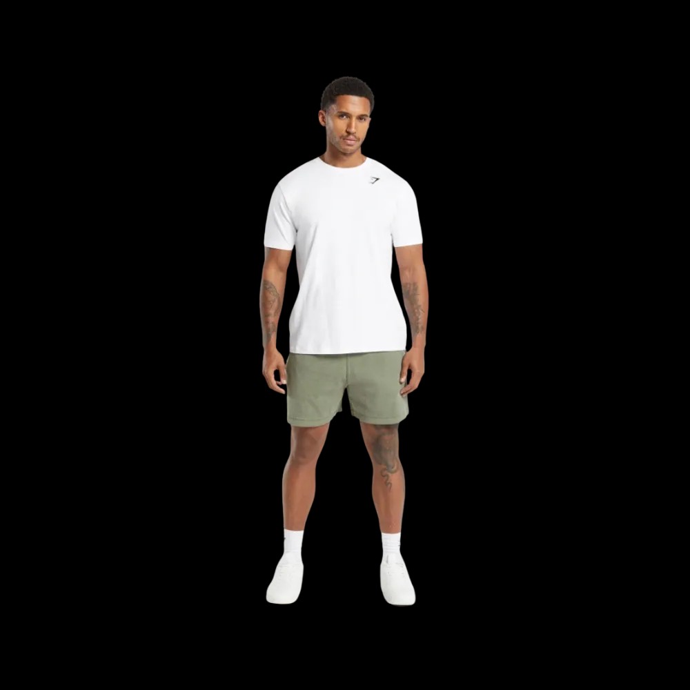 Gymshark Heavyweight Ribbed Shorts Oversized Fit Unit Green - HypeFly India View 2