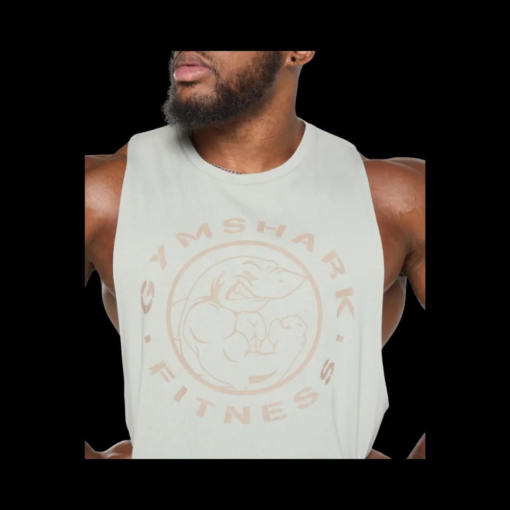 Gymshark Legacy Drop Arm Tank Slim Fit Stone Grey - HypeFly India View 4