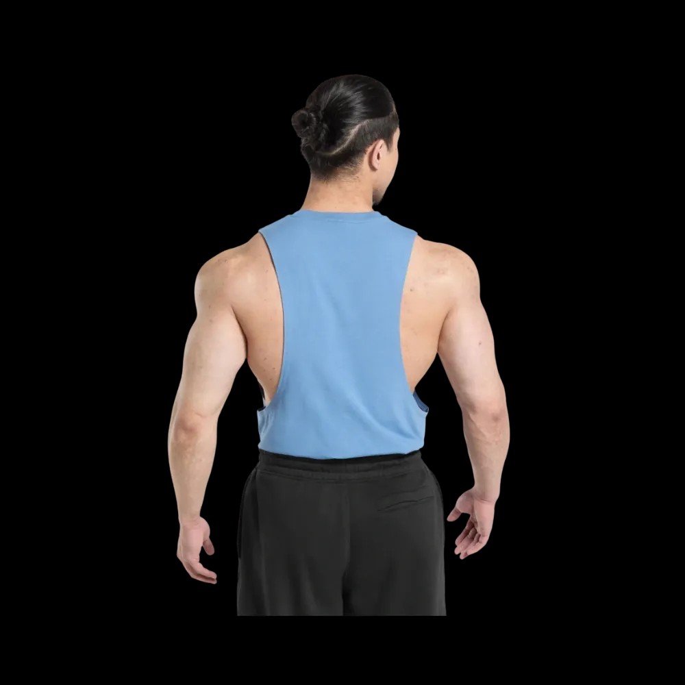Gymshark Legacy Drop Arm Tank Slim Fit Classic Blue - HypeFly India View 5