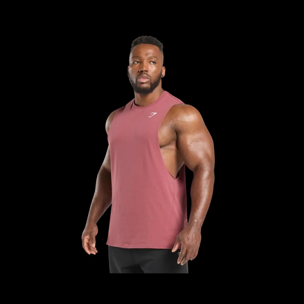 Gymshark Critical Drop Arm Tank Slim Fit Washed Berry Pink - HypeFly India View 3