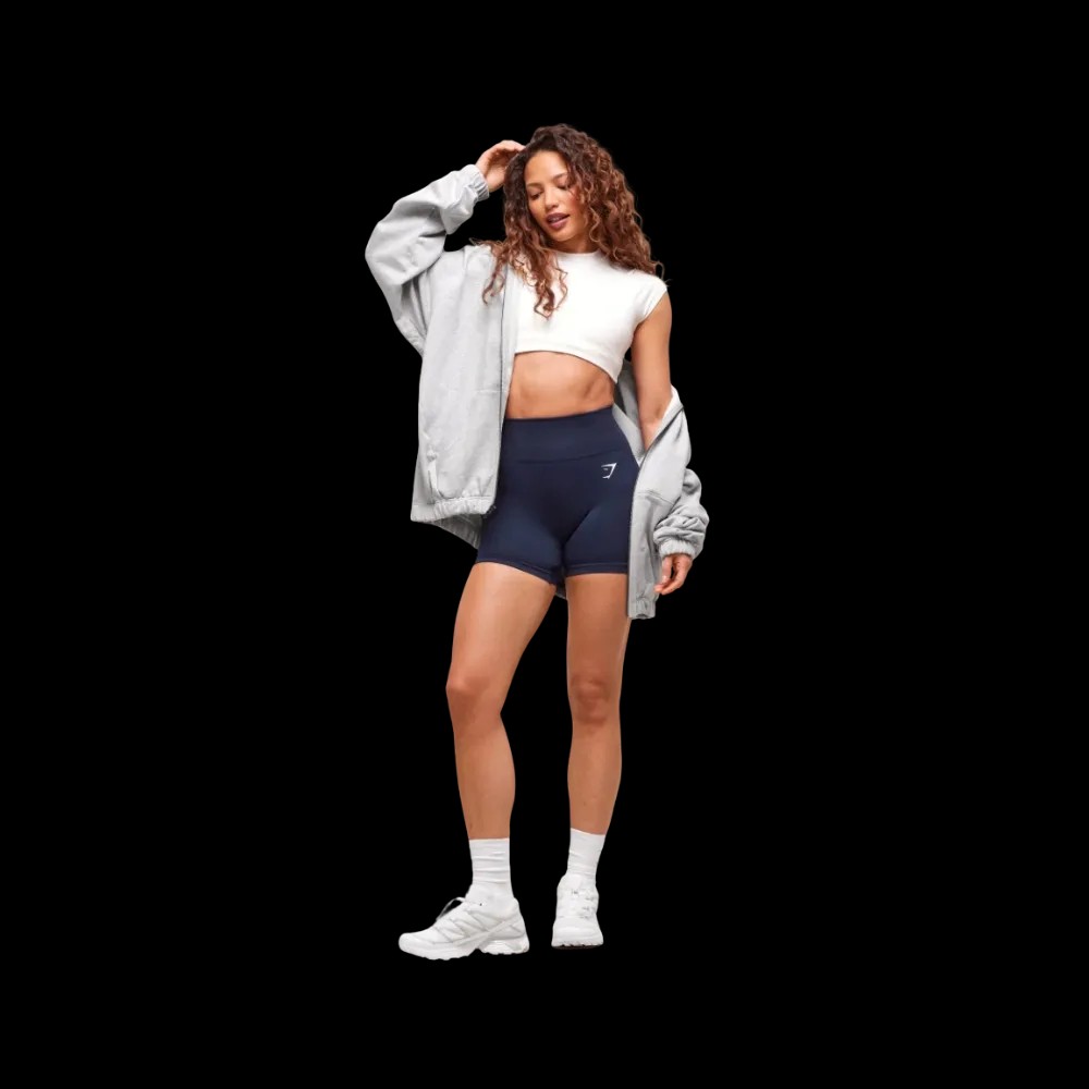 Gymshark Vital Shorts Heavy Blue Marl - HypeFly India View 2