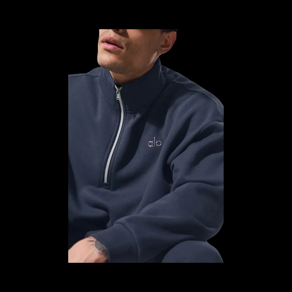 Alo Men's Accolade 1/4 Zip Pullover Navy - HypeFly India View 5