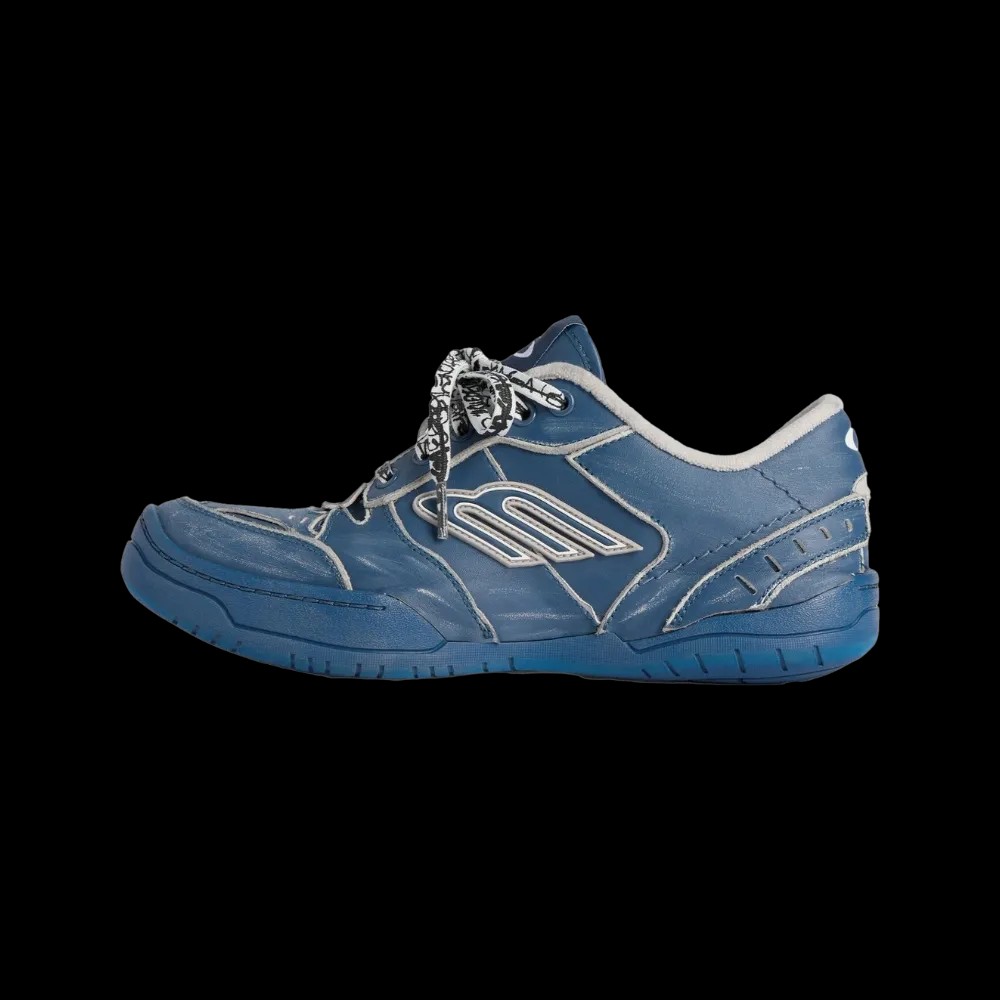 Balenciaga Hamptons Medium Worn-Out Sneaker In Navy - HypeFly India View 3