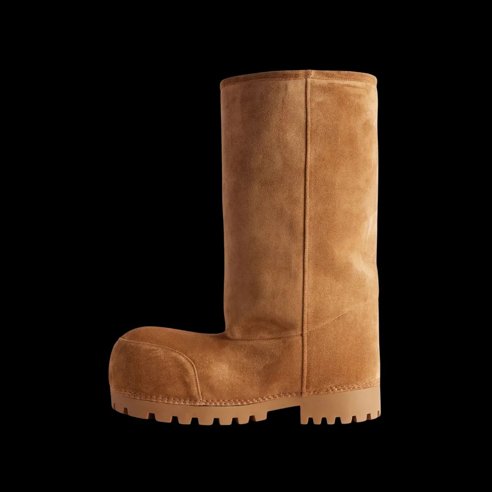 Balenciaga Alaska Fur High Boot In Brown - HypeFly India View 3