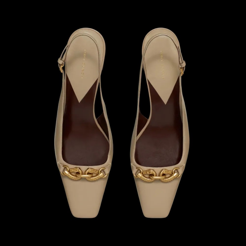 Tory Burch Jessa Heeled Slingback Ecru - HypeFly India View 3