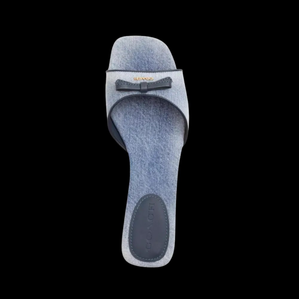 Coach Bow Kitten Heel In Loved Denim Light Indigo - HypeFly India View 2