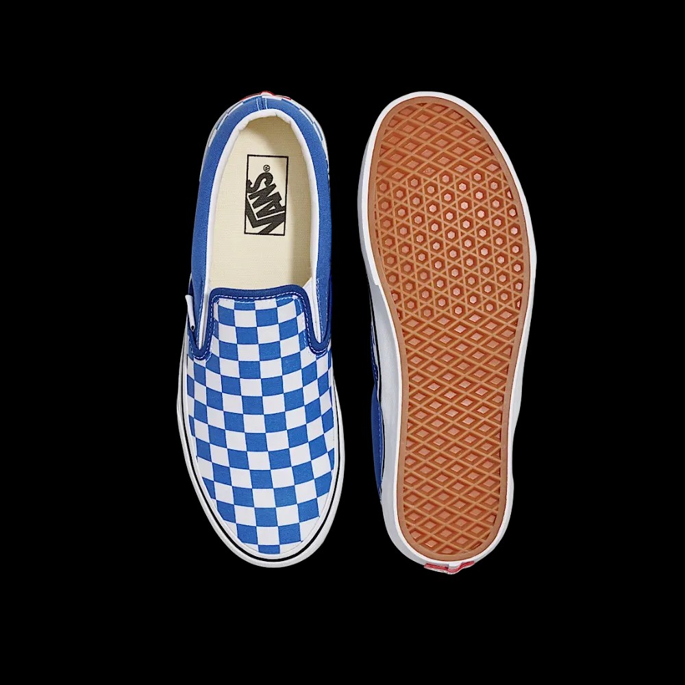 Vans Classic Slip-On Checkerboard Shoe Blue - HypeFly India View 4