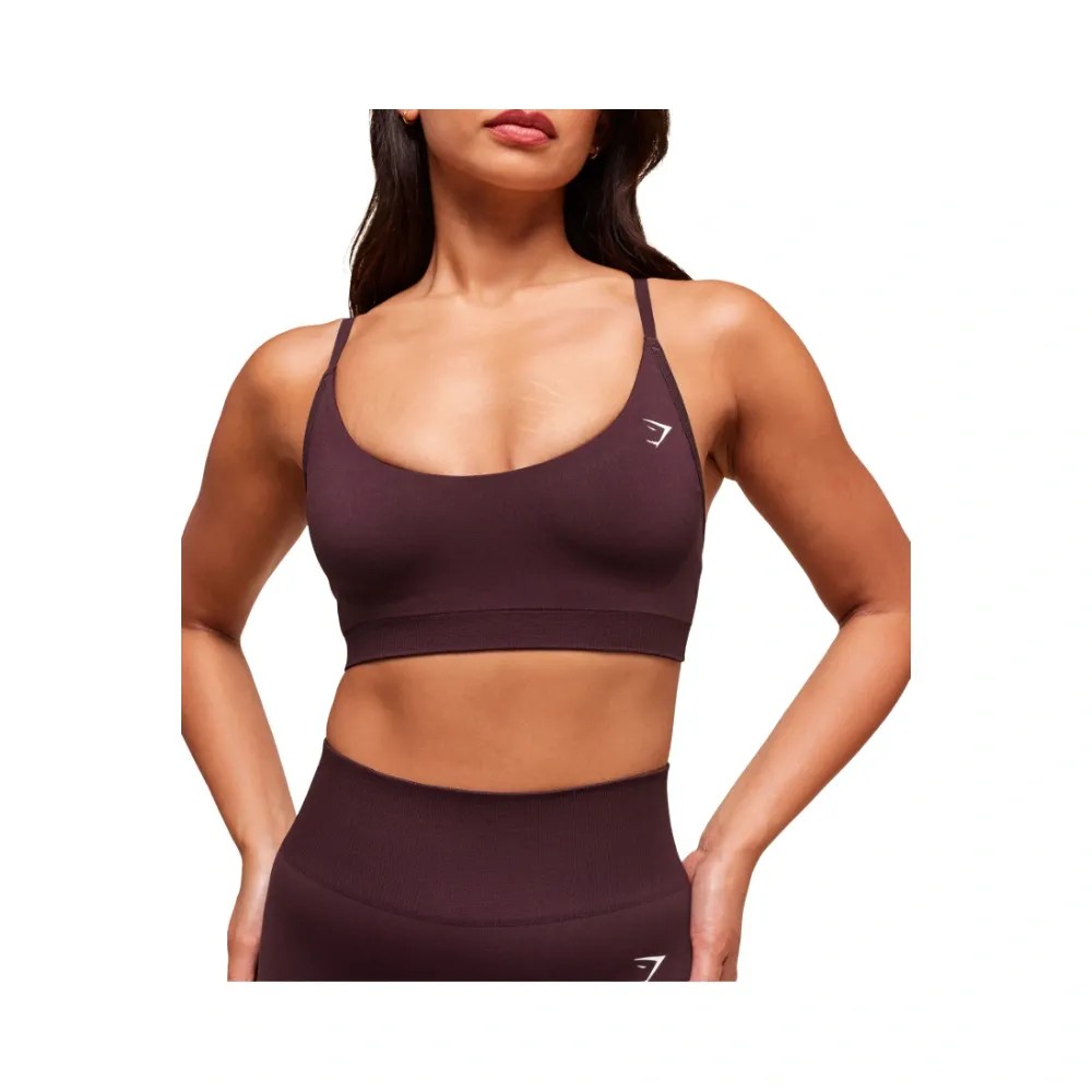 Gymshark Everyday Seamless Racerback Sports Bra - Light Support Cherry Purple - HypeFly India View 4