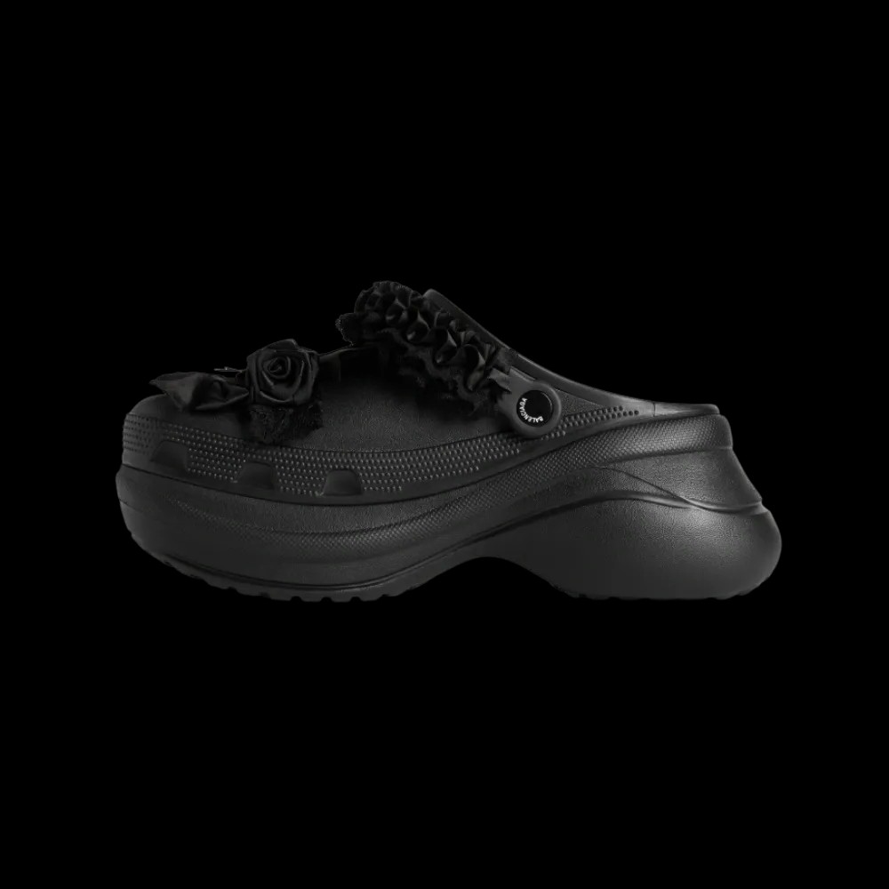 Balenciaga Crocs Mule Jibbitz In Black - HypeFly India View 3