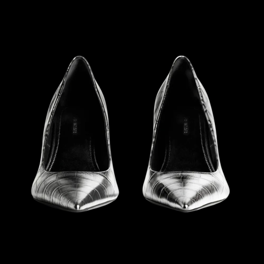 Balenciaga Avenue Pump In Gun Metal - HypeFly India View 4