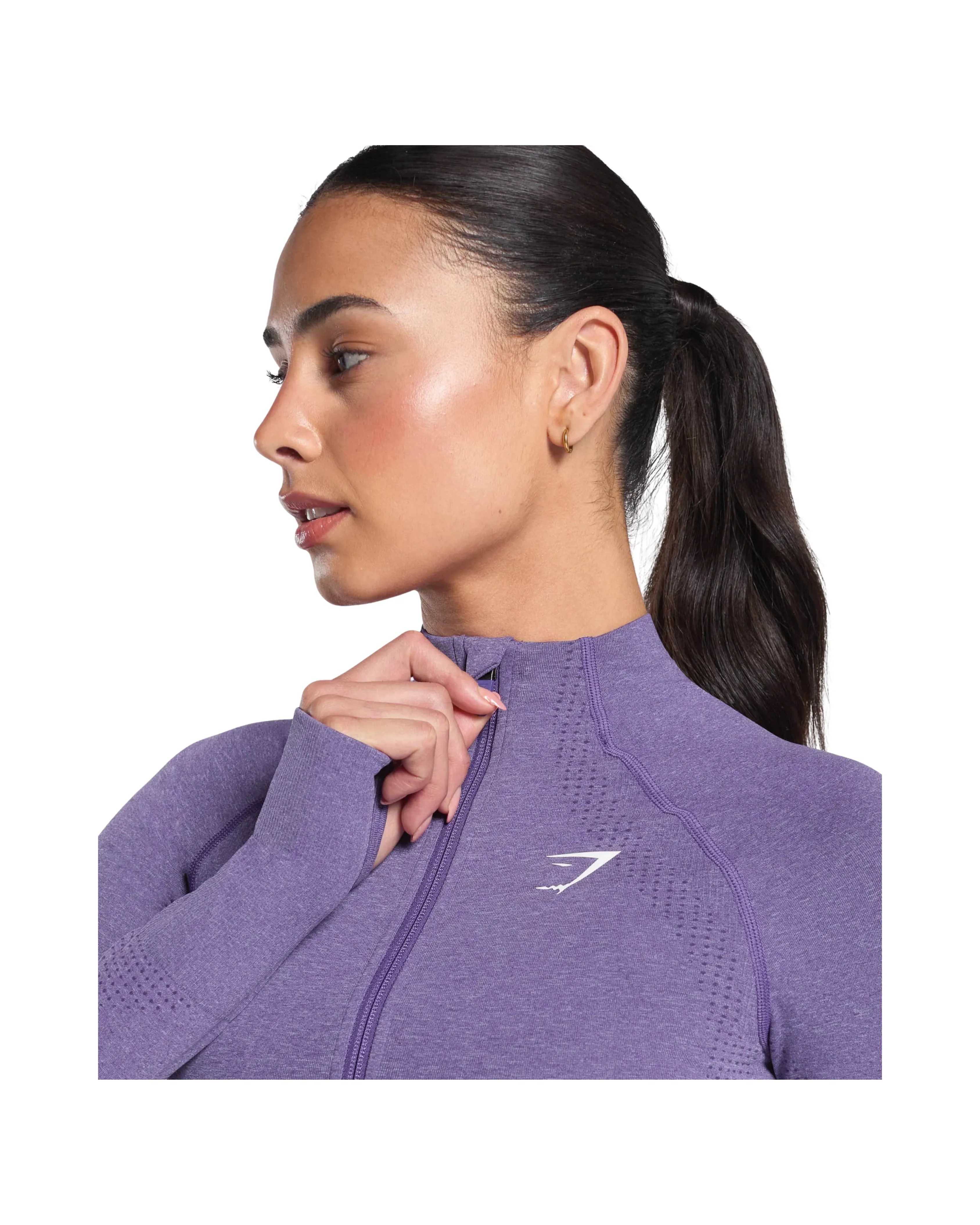 Gymshark Vital Midi Zip Up Jacket Functional Purple - HypeFly India View 4