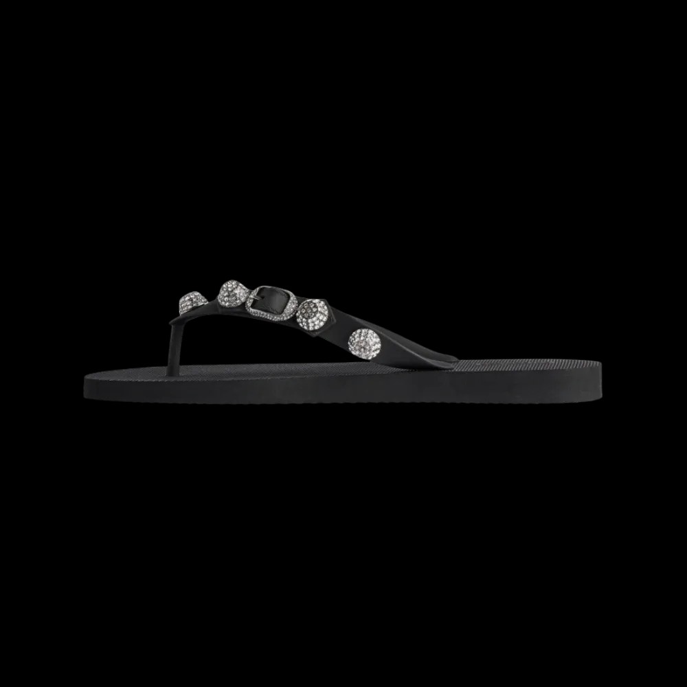 Balenciaga Cagole Thong Sandal In Crystal - HypeFly India View 3