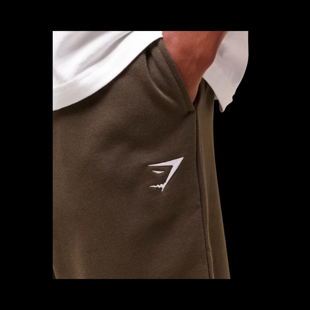 Gymshark Crest Straight Leg Joggers Archive Brown - HypeFly India View 5