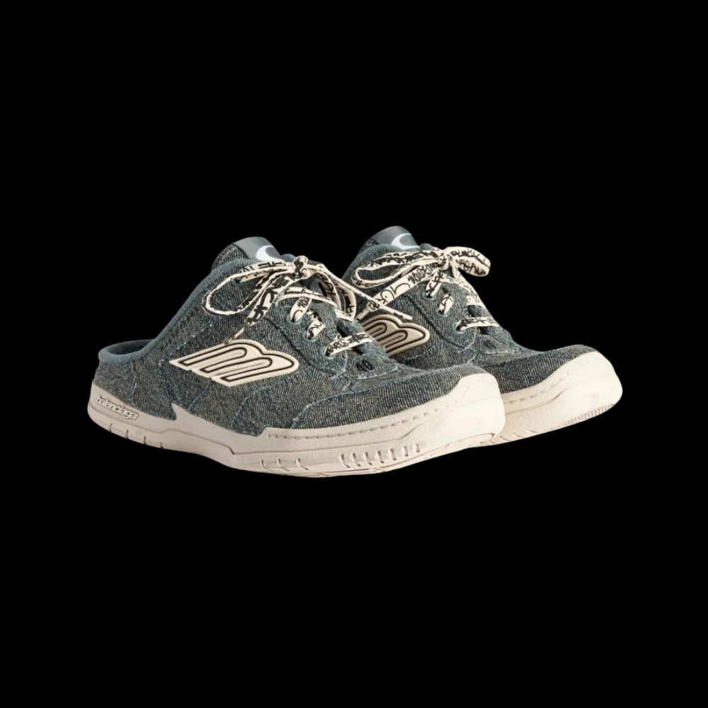 Balenciaga Hamptons Denim Mule In Off White - HypeFly India View 5