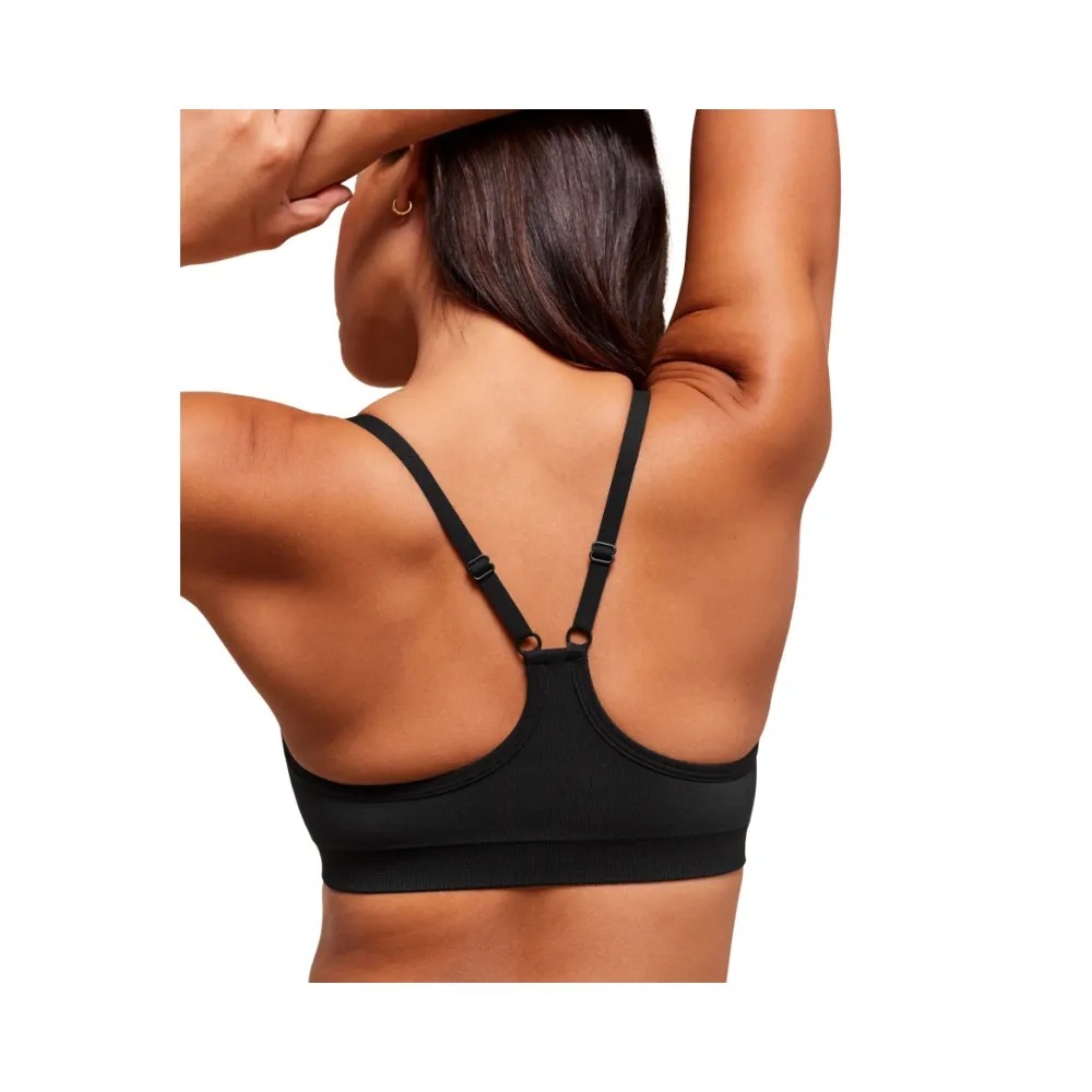 Gymshark Everyday Seamless Racerback Sports Bra - Light Support Black - HypeFly India View 4