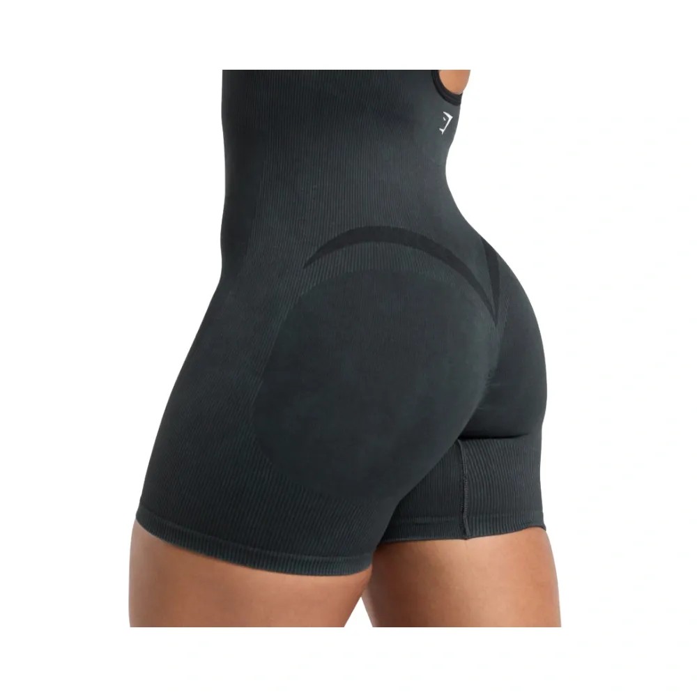 Gymshark Gains Seamless All-In-One Bodysuit Black - HypeFly India View 3